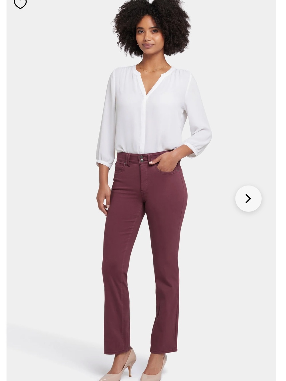 NYDJ Marilyn Straight Jeans in Dark Cherry New with Tags